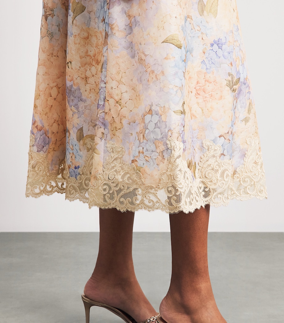 Zimmermann Womens Valiant Tucked Midi Dress Blue Hydrangea Image 5