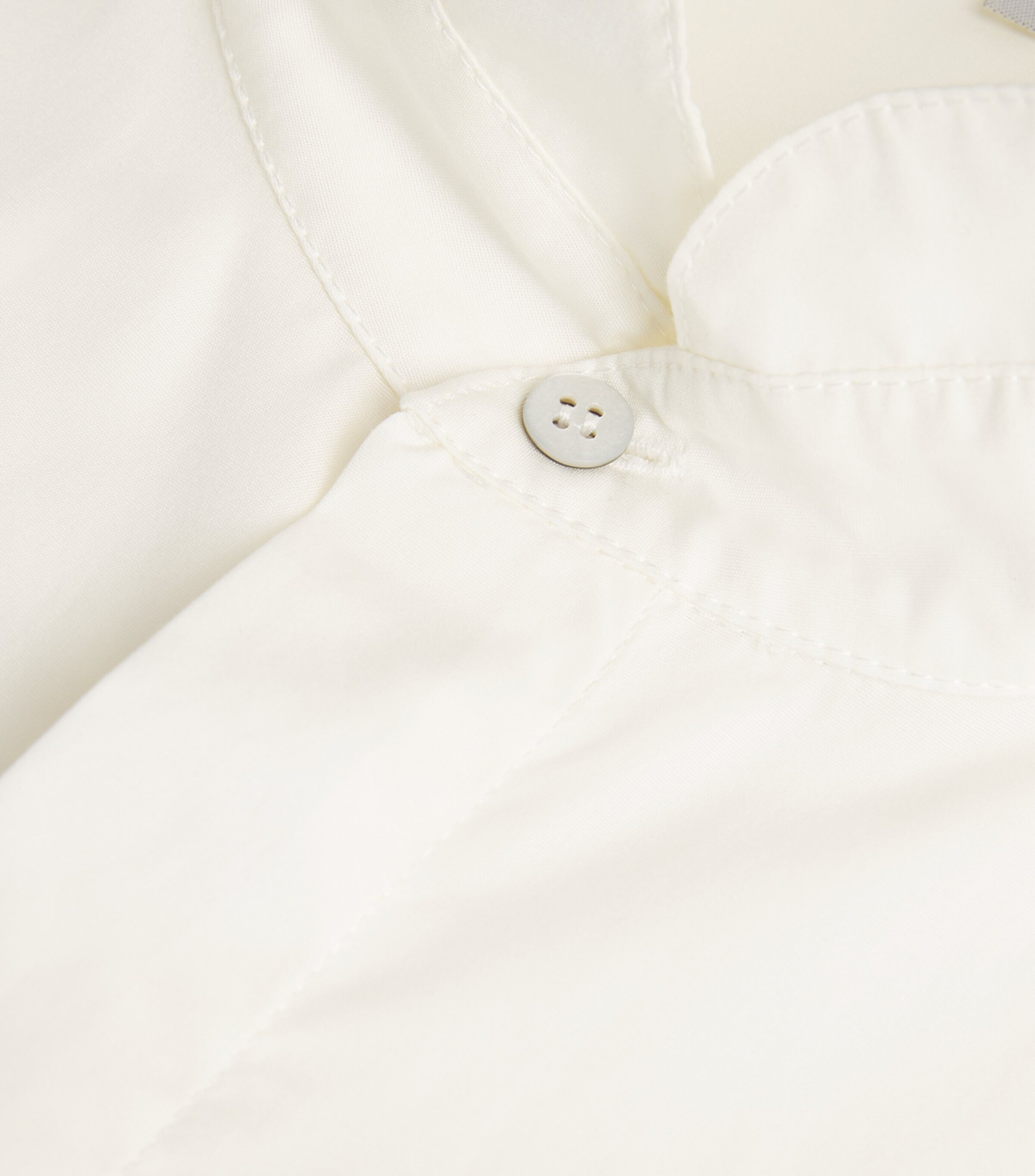 Cotton Slim Double Stand-Collar Shirt IVORY Image 5