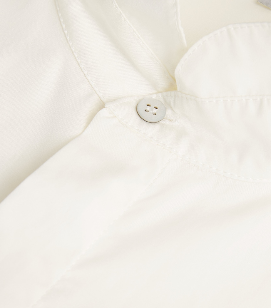 Cotton Slim Double Stand-Collar Shirt IVORY Image 5