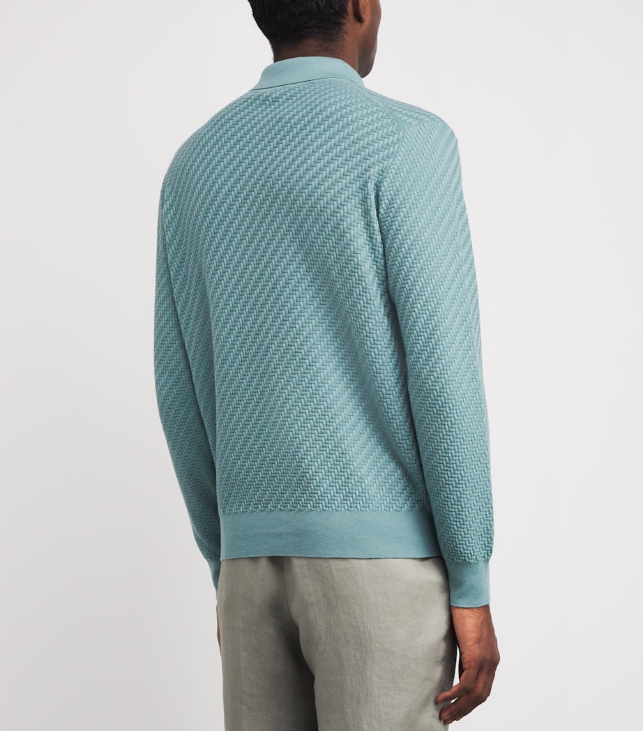 Cotton-Silk-Cashmere Woven Polo Shirt 3900 Image 4