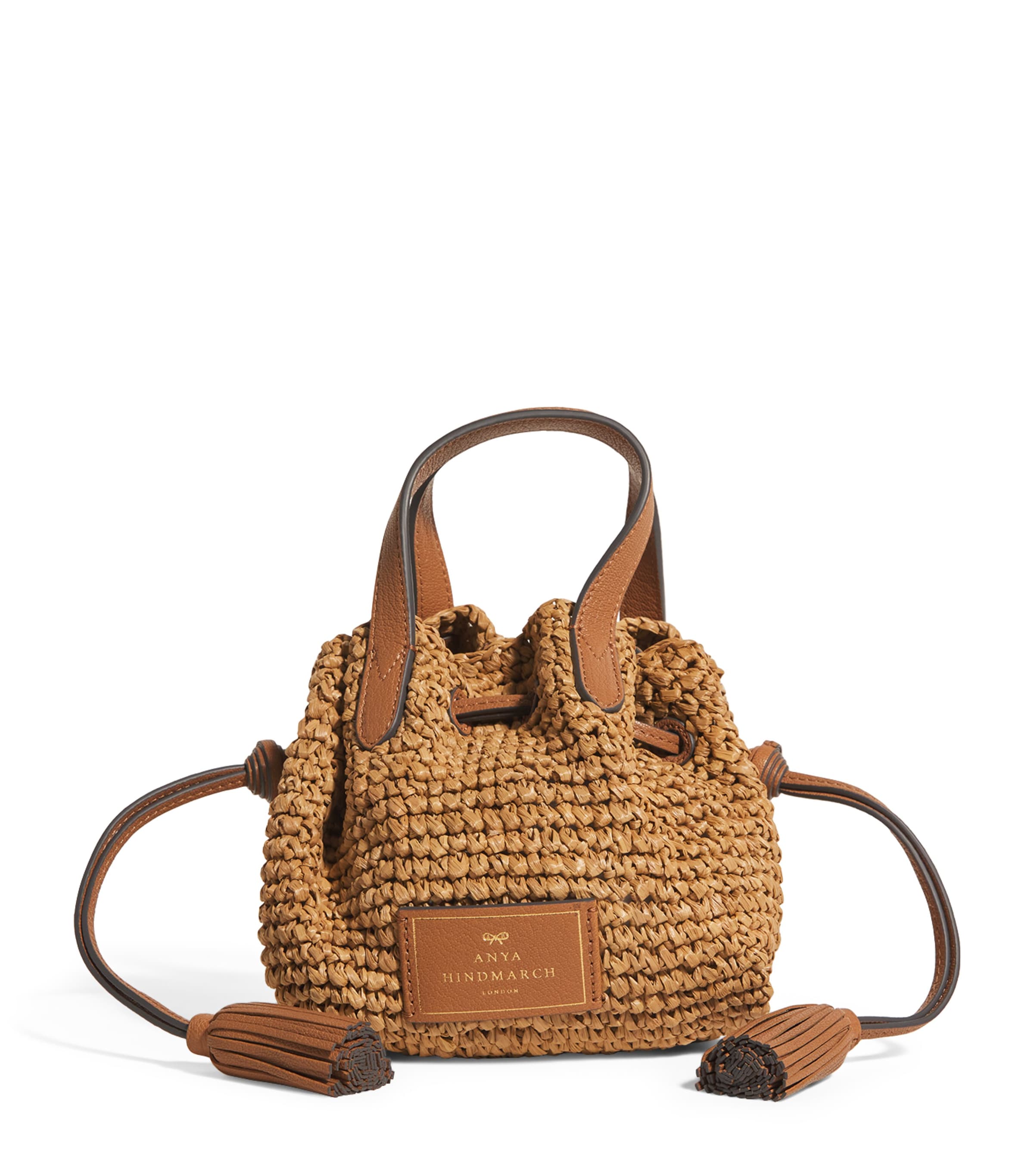 Anya Hindmarch Raffia Drawstring Cross-body Bag