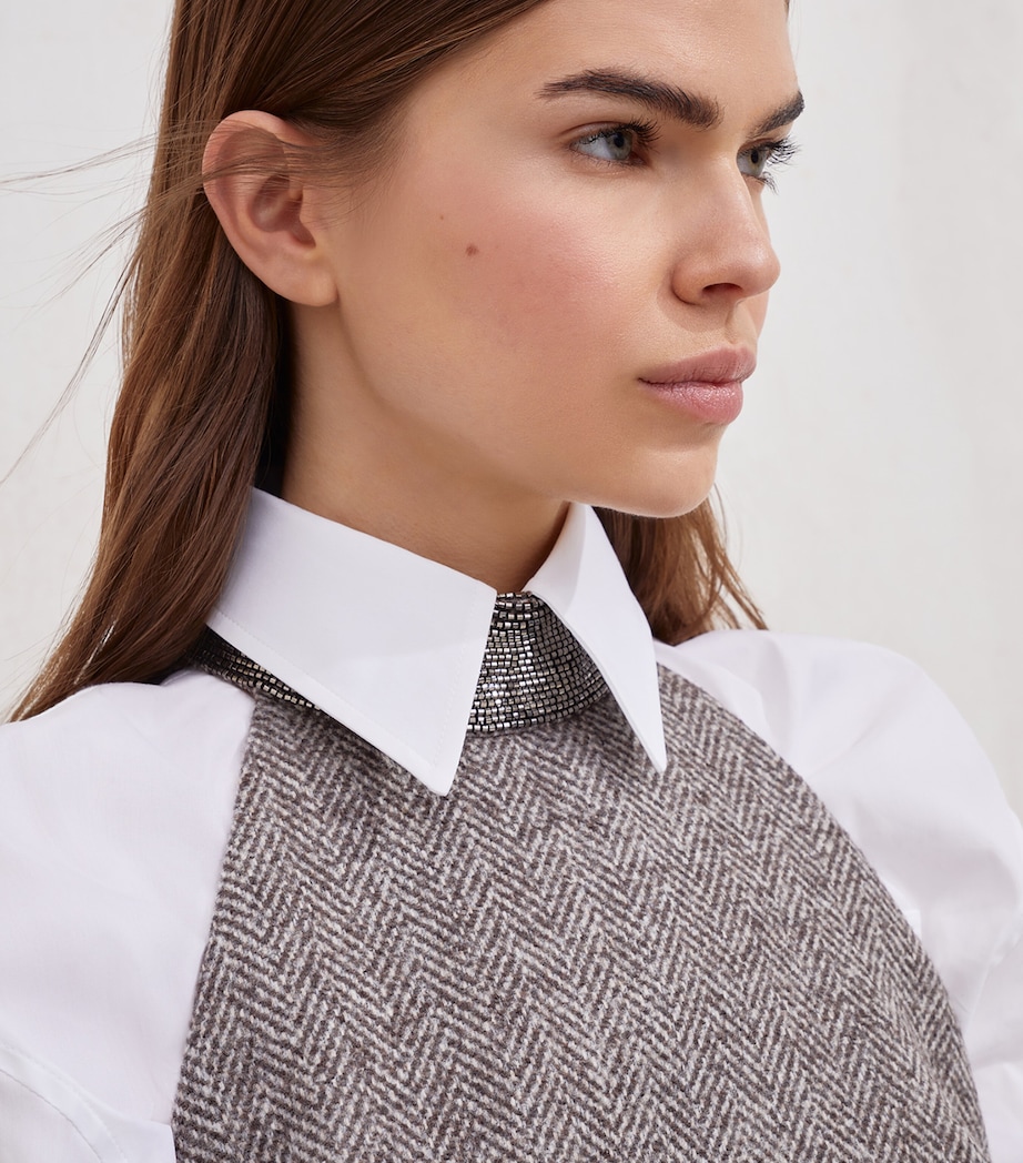 Wool-Blend Tweed Mini Dress C136 Image 6