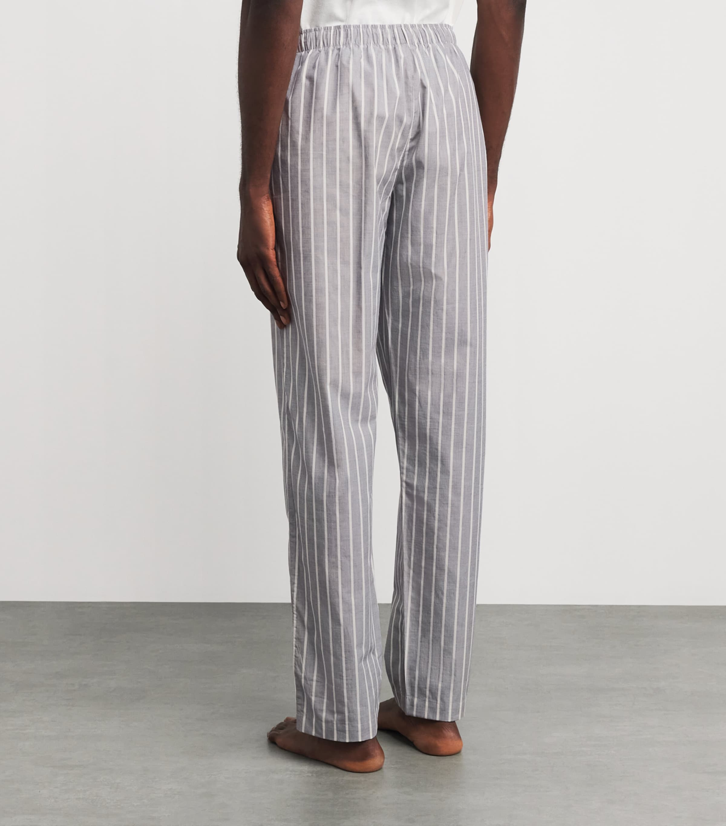 Hanro Mens Cotton Stripe Night & Day Lounge Trousers Denim Stripe Image 5