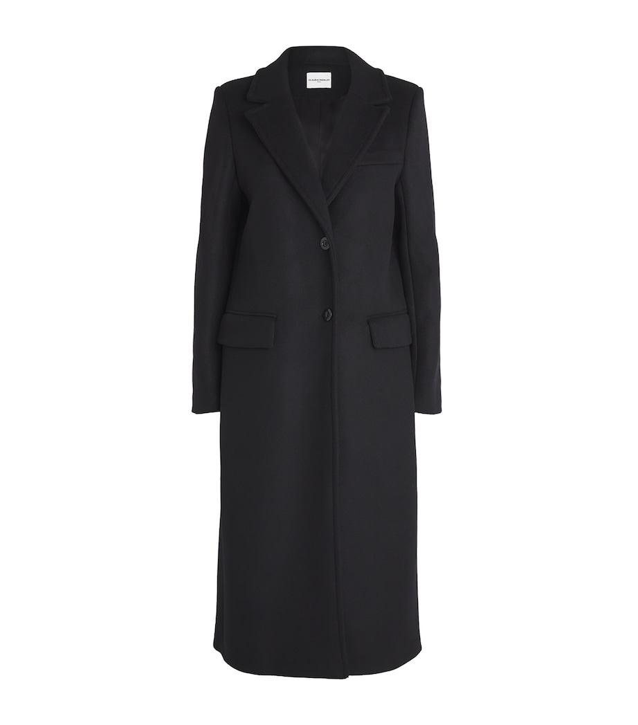 Wool-Blend Longline Coat BLACK Image 1