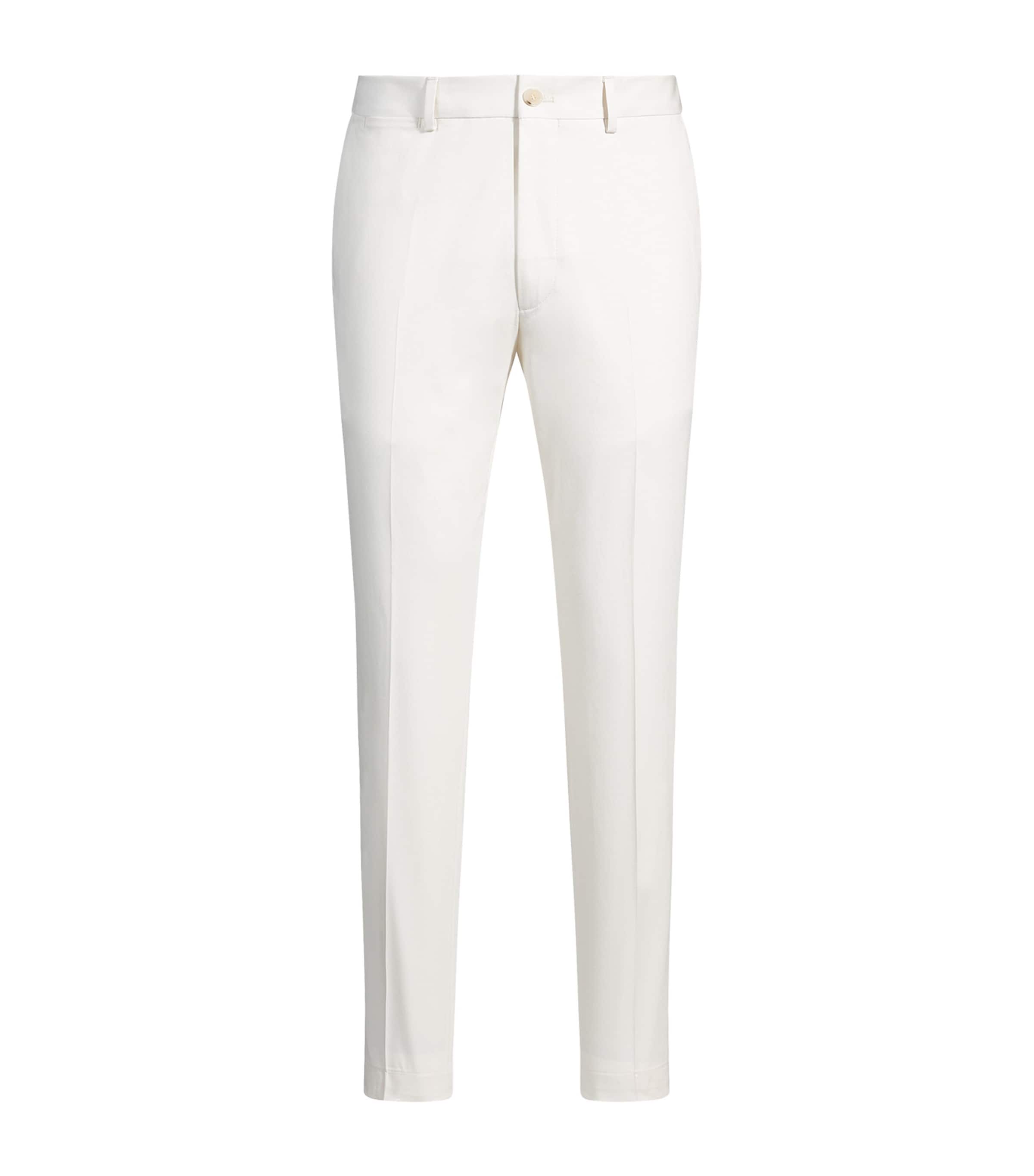 Hugo Boss Cotton-silk-blend Trousers In White