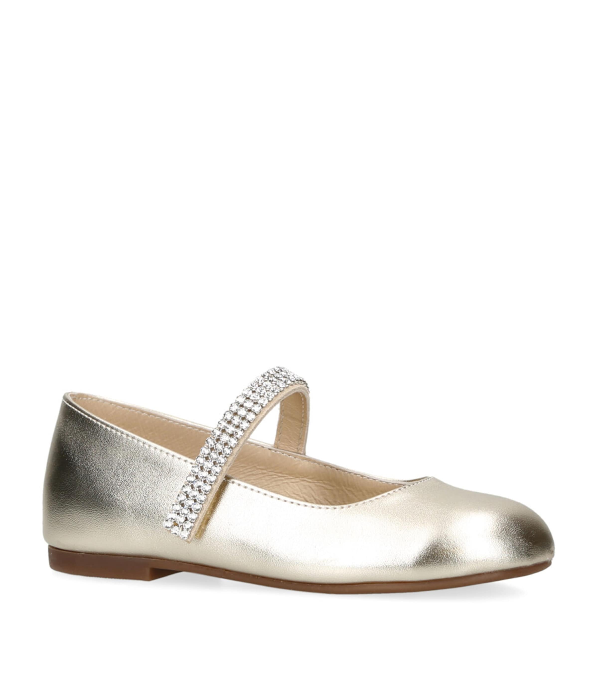 BabyWalker Crystal-Strap Ballet Flats Gold Image 3