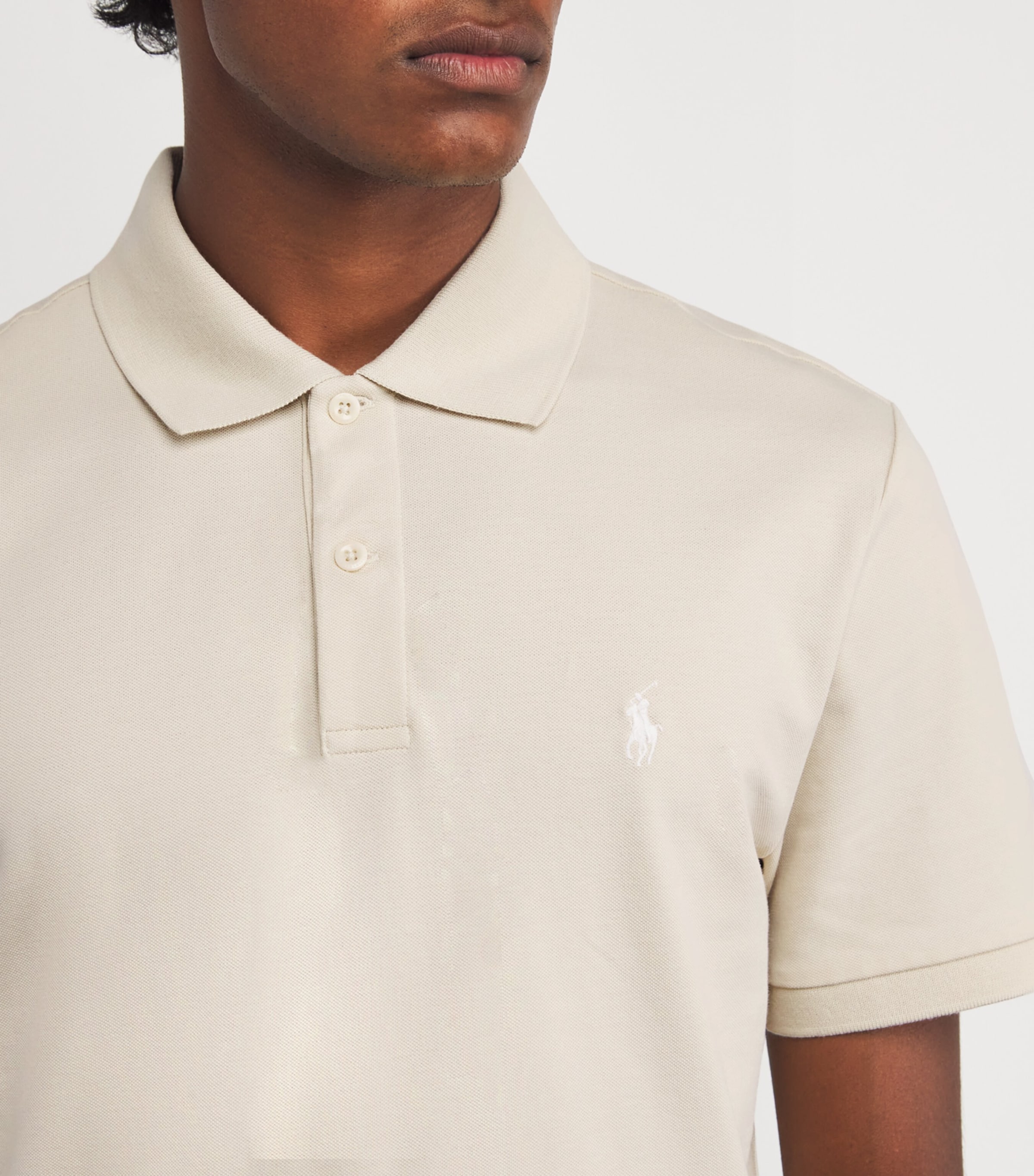 Stretch-Cotton Performance Tailored Polo Shirt BASIC SAND Image 6
