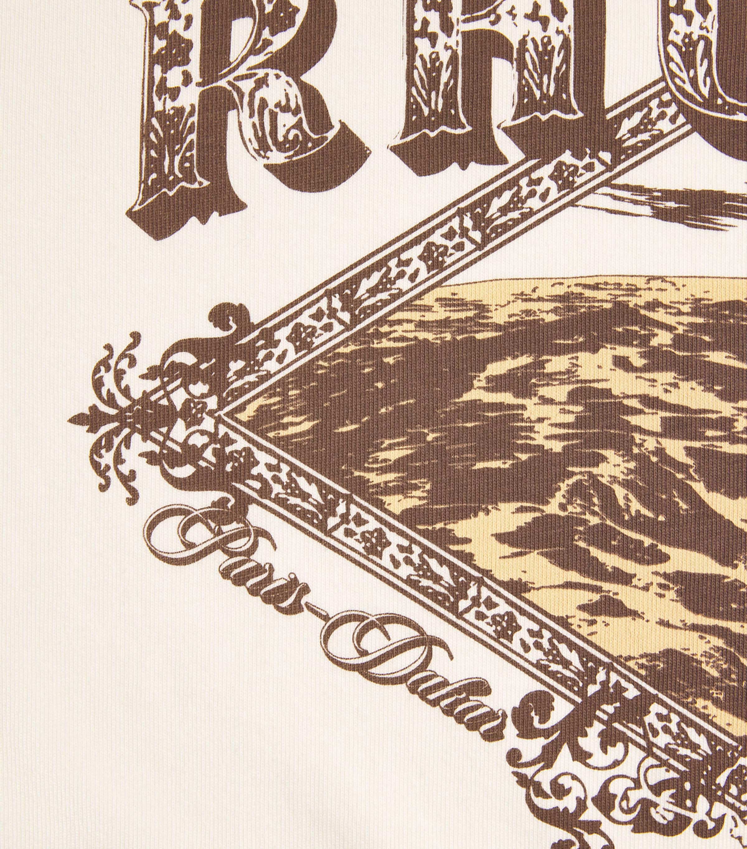 Rhude Mens Cotton Dakar Print T-Shirt Vintage White /brown Image 6