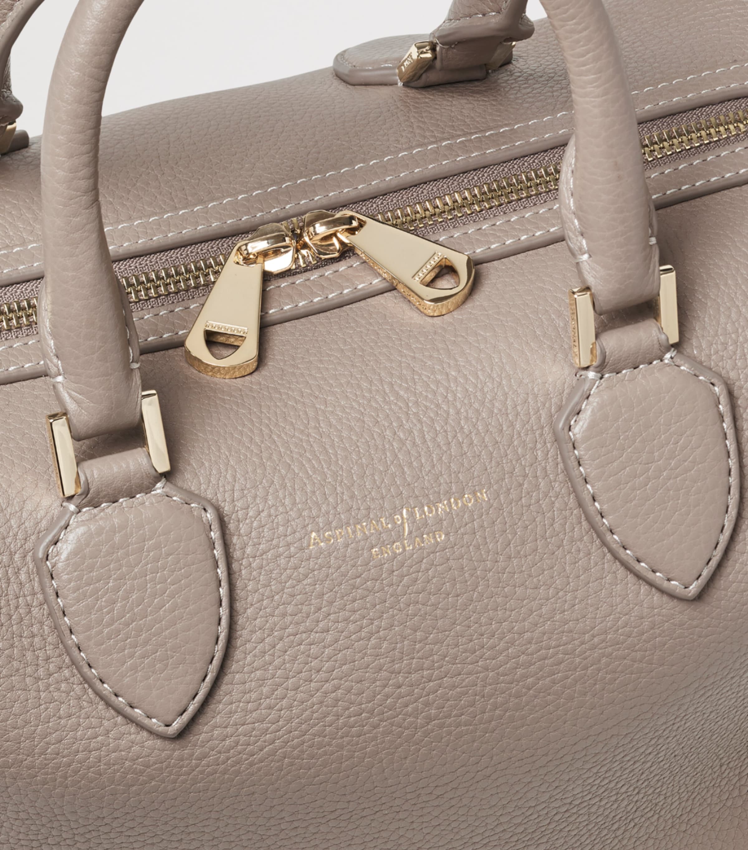 Aspinal Of London Leather Midi The Hudson Bowling Bag Moleskin Image 6