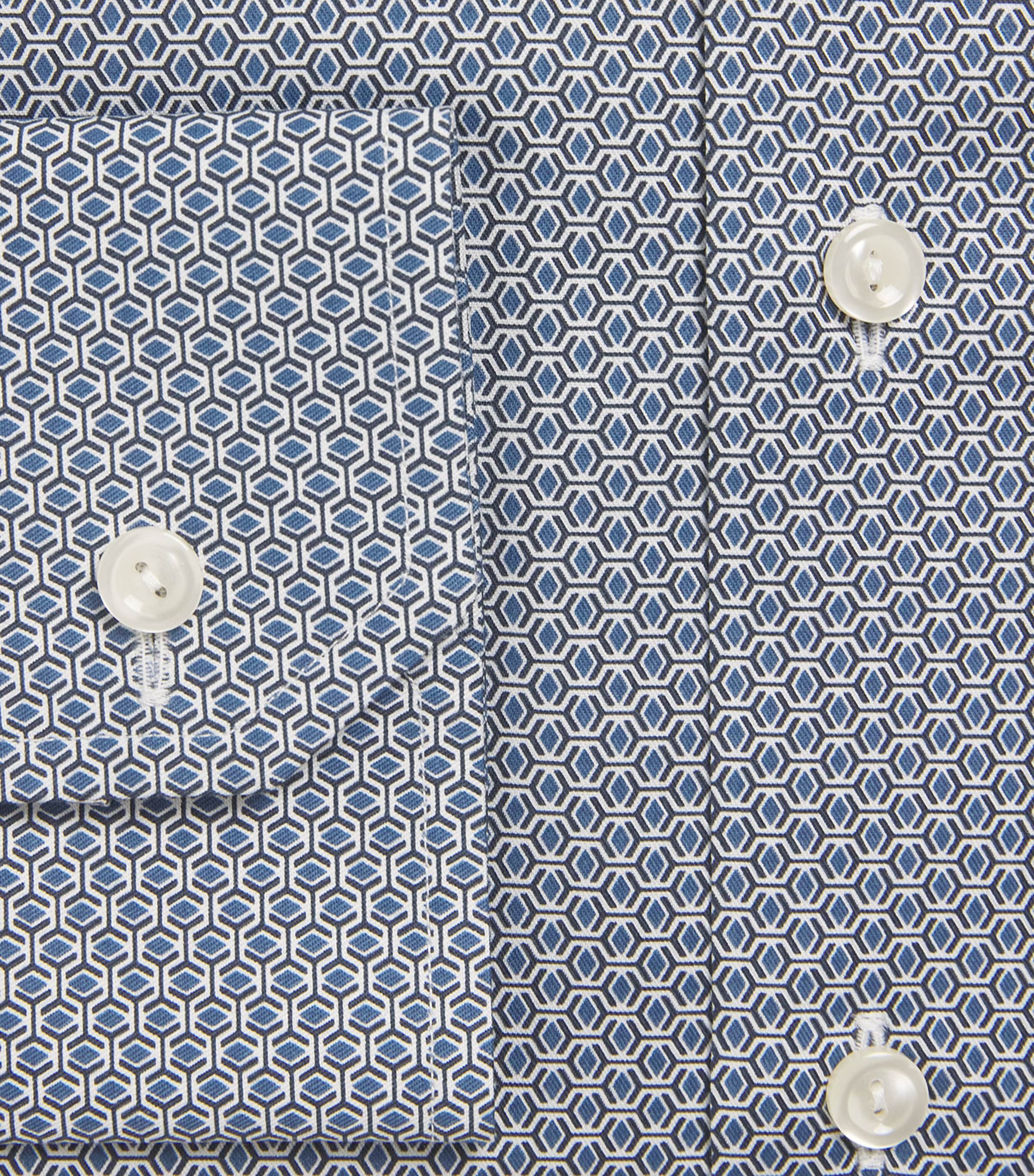 Eton Mens Signature Twill Geometric Shirt Dark Blue Image 6