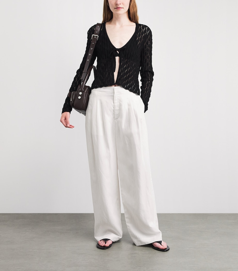 Rag & Bone Womens Chappell Wide-Leg Trousers White Image 2