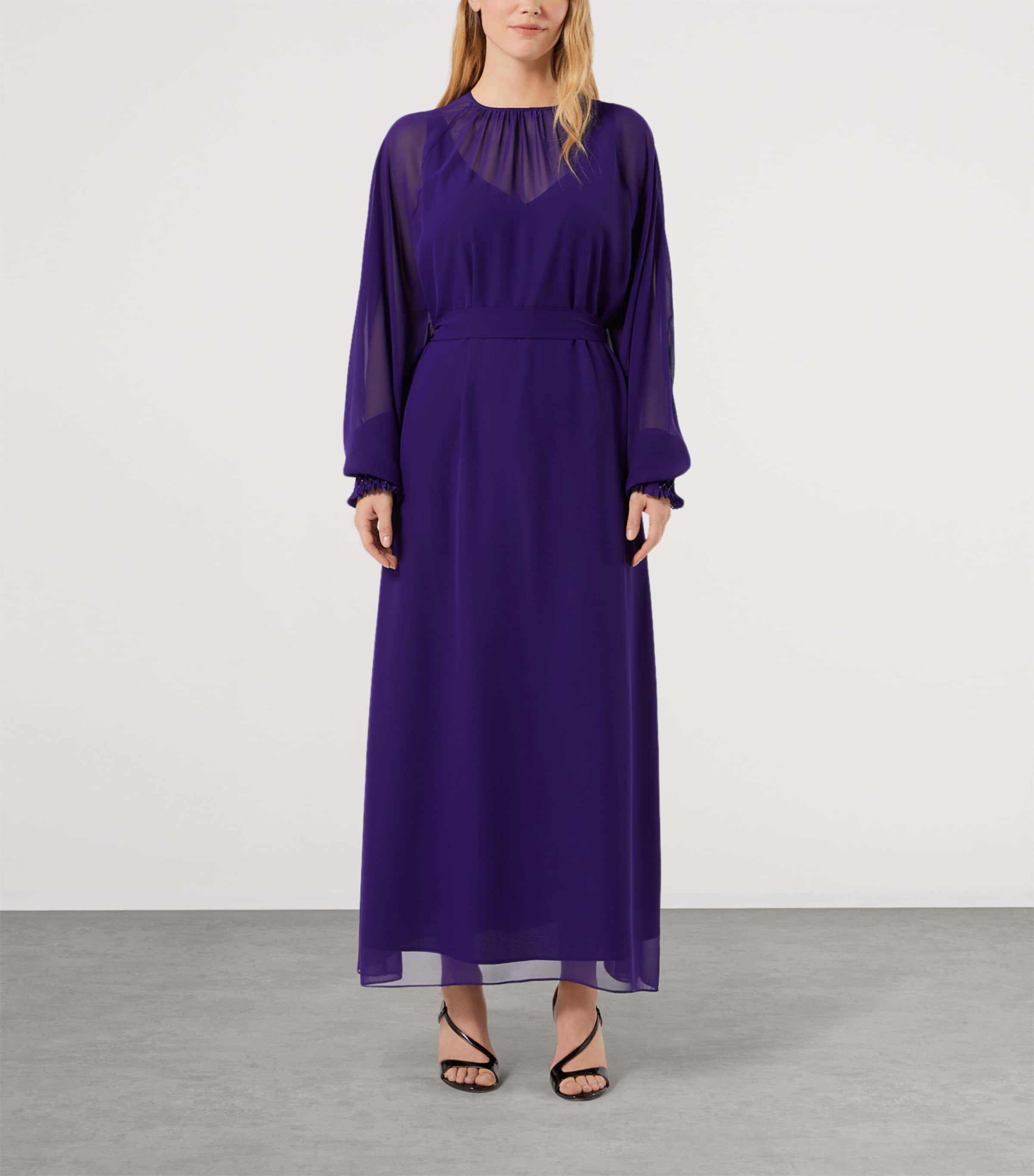 Marina Rinaldi Womens Gauze Maxi Dress and Cardigan Purple Image 3