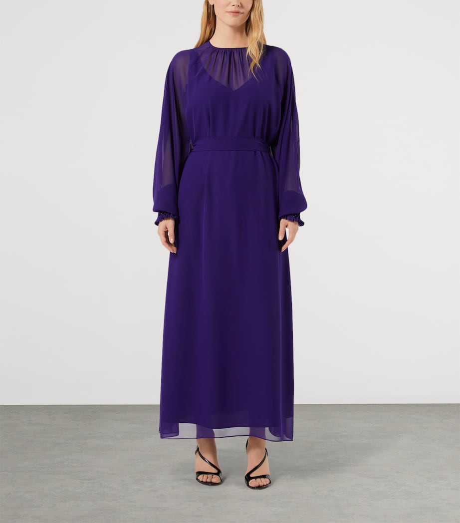 Marina Rinaldi Womens Gauze Maxi Dress and Cardigan Purple Image 3