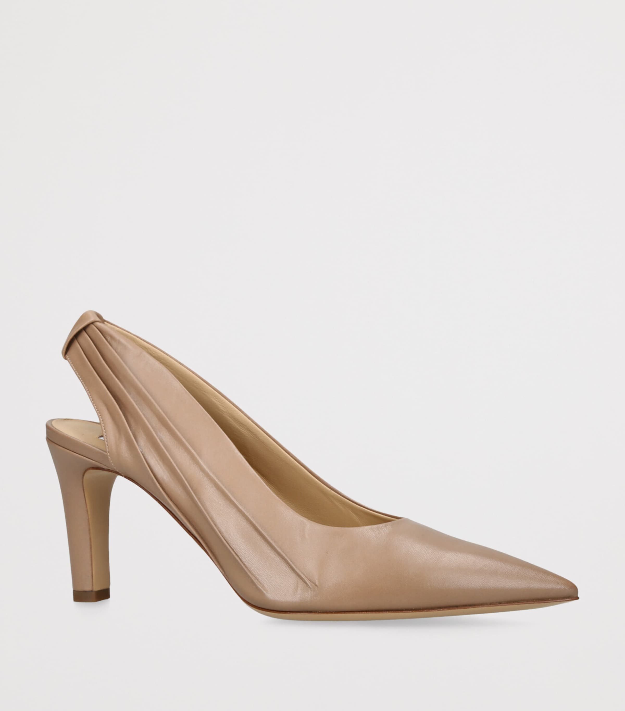Leather Amari Slingback Pumps 75 BEIGE Image 3