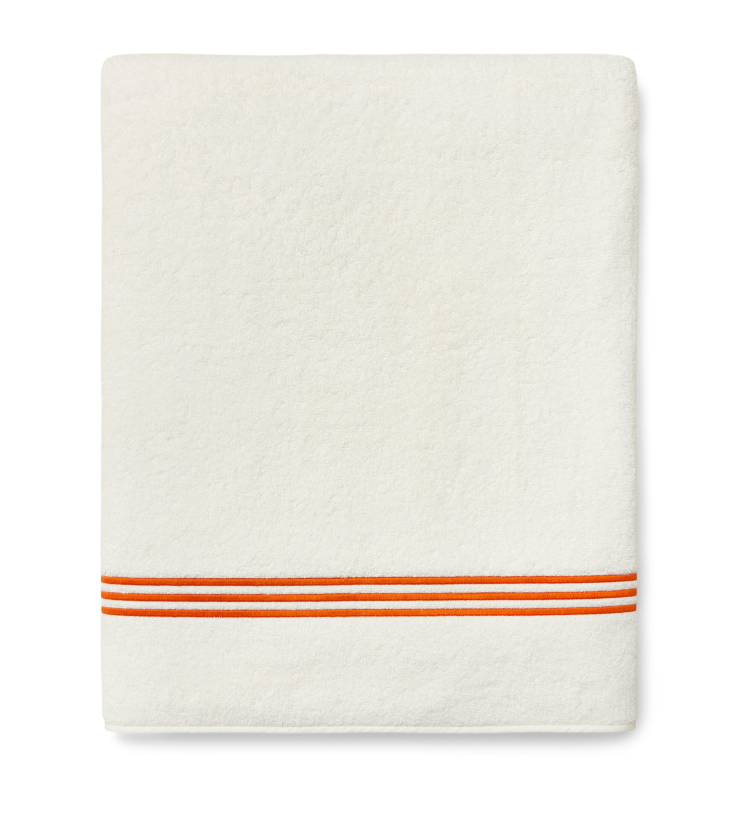 Pratesi Tre Righe Bath Towel (30cm x 60cm) Ivory/orange Image 1