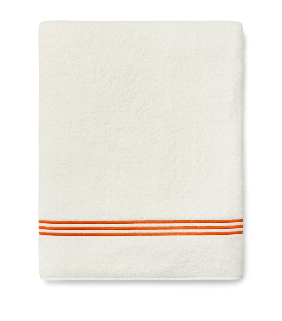 Pratesi Tre Righe Bath Towel (30cm x 60cm) Ivory/orange Image 1