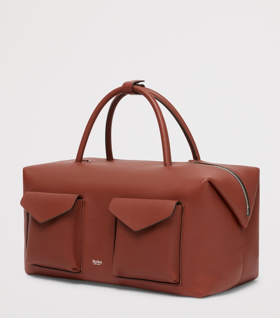 Max Mara Large Leather Boston Bowler Bag Rust Image 3
