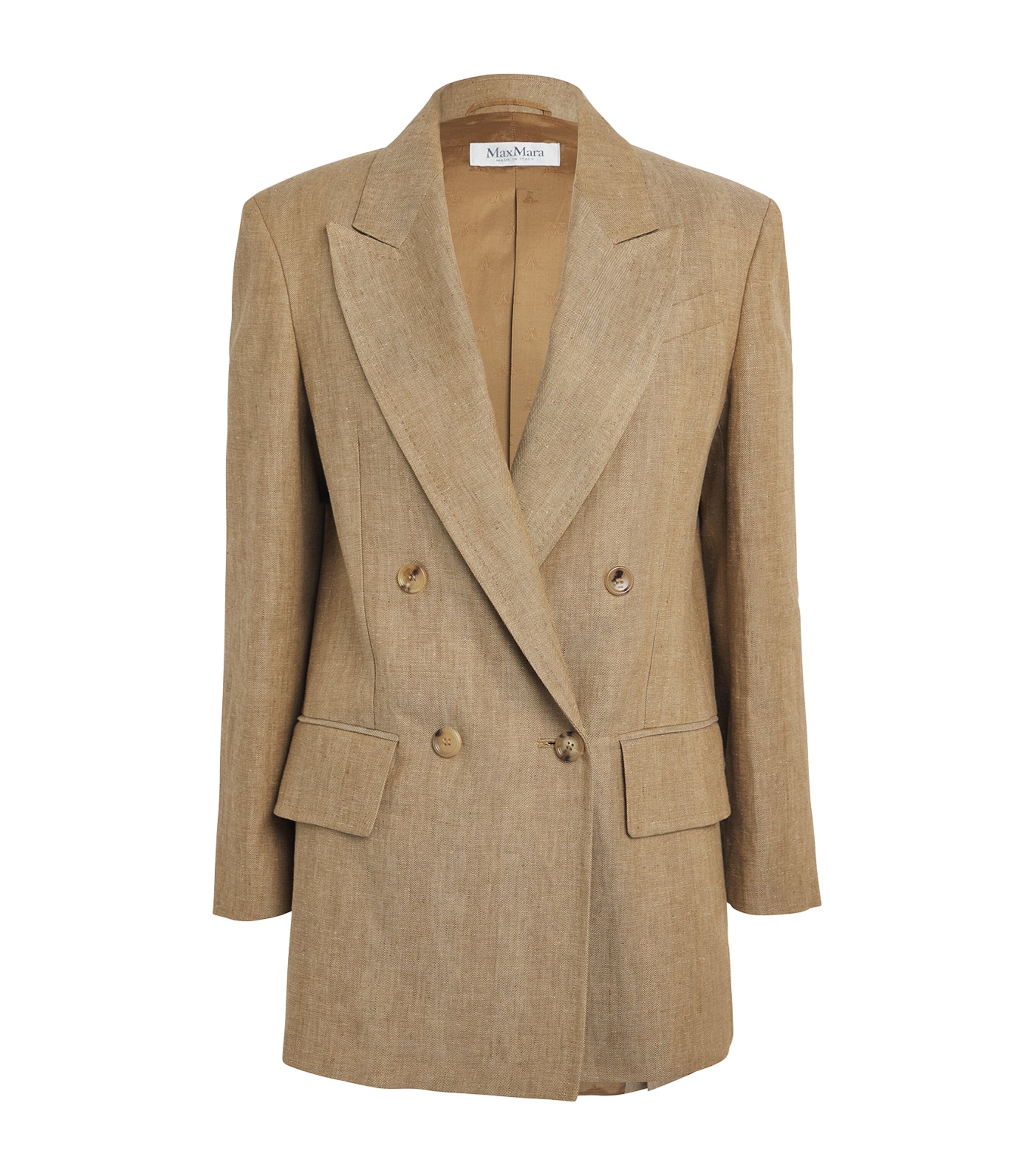 MAX MARA LINEN DOUBLE-BREASTED BLAZER