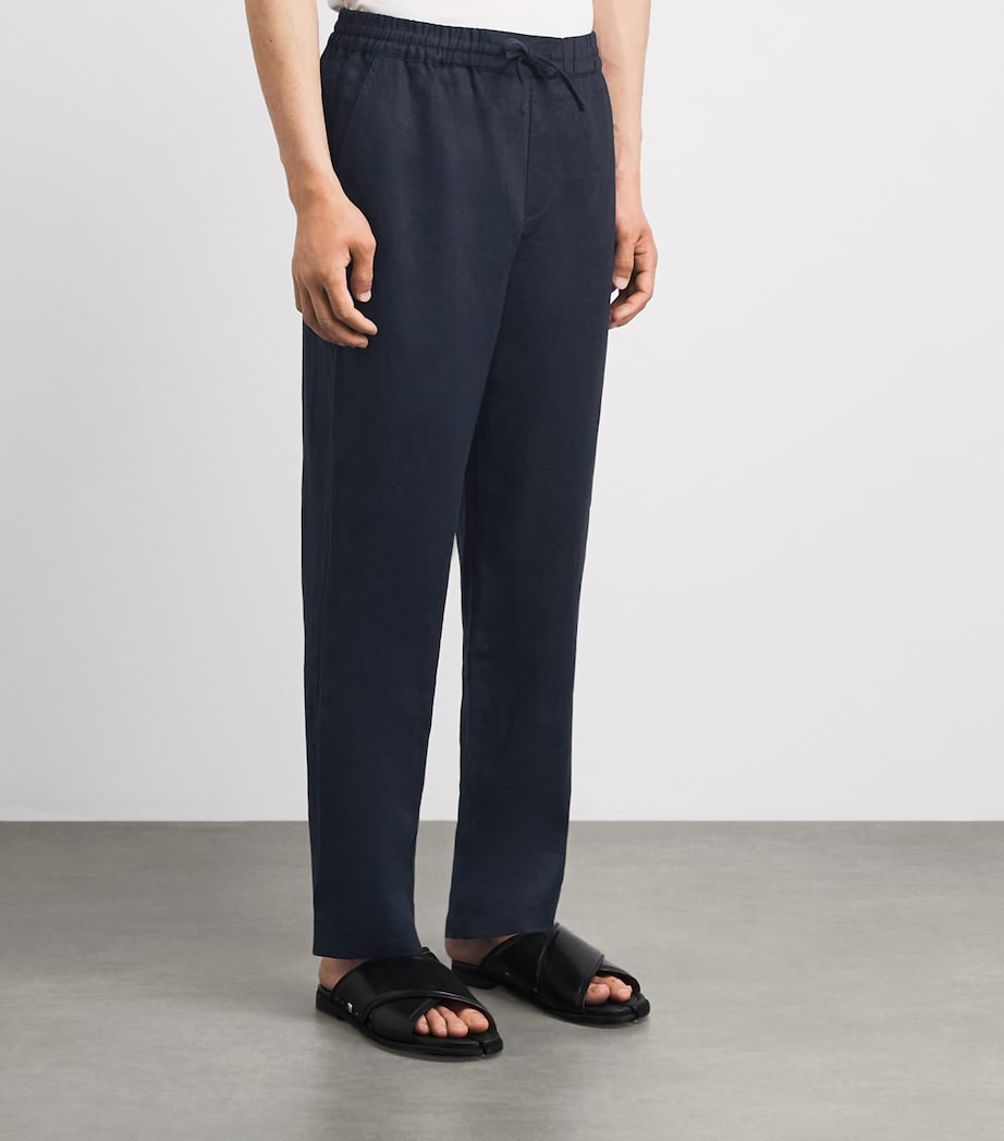 CHÉ Mens Linen Avila Straight Trousers Navy Image 4