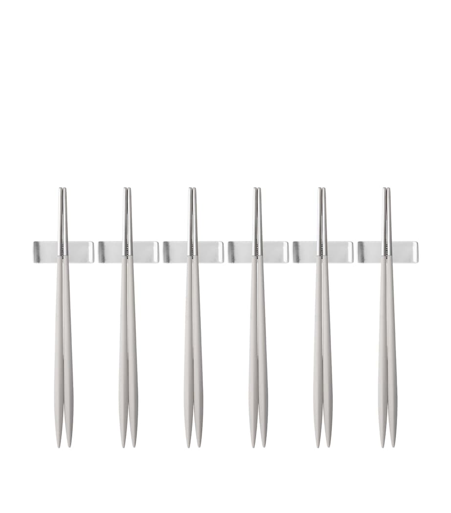 Set of 6 Stainless Steel Ares Chopsticks IVORY Image 1