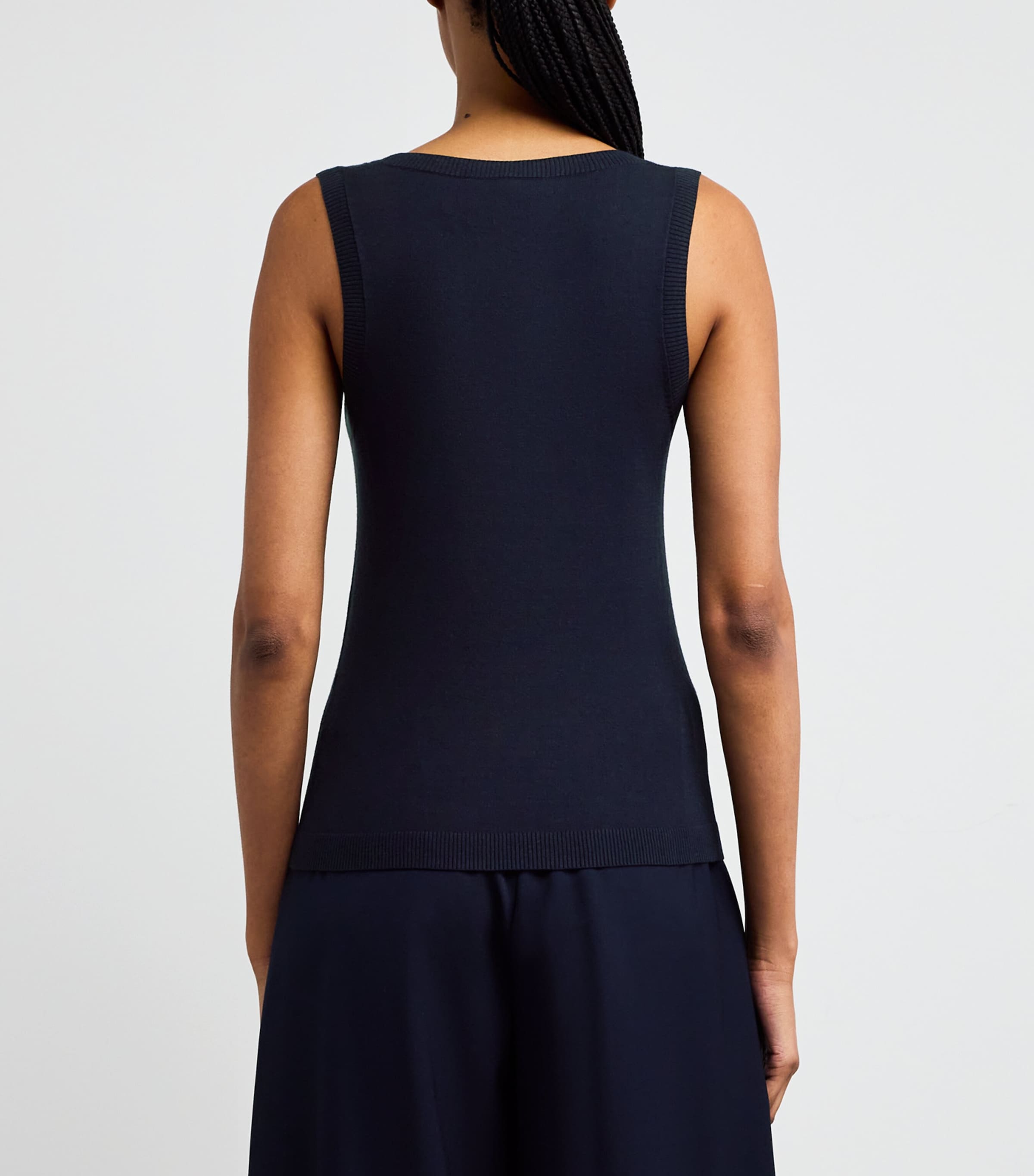 Knitted Tank Top NAVY Image 4