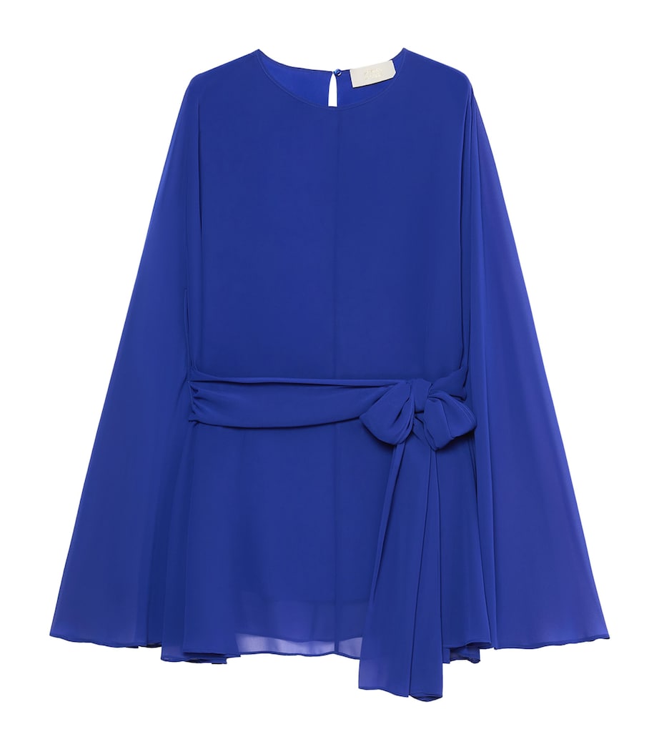 Marina Rinaldi Womens Crepe Georgette Tunic Blouse Cornflower Blue Image 1