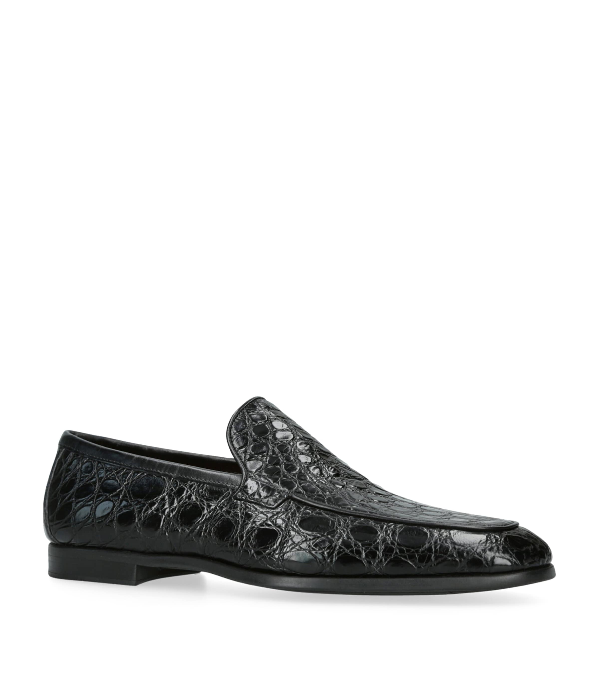 Crocodile Leather Aston Loafers BLACK Image 3