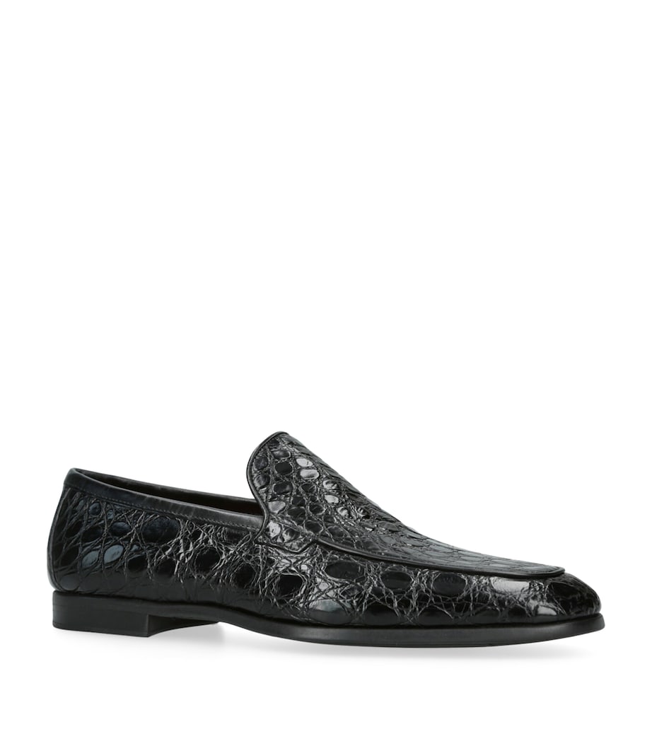 Crocodile Leather Aston Loafers BLACK Image 3