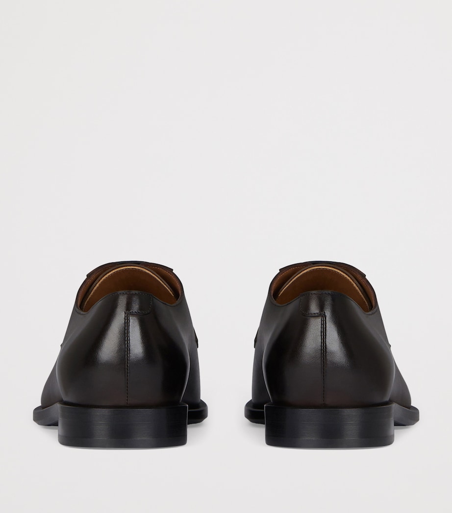 Leather Derby Shoes DARK BROWN Image 5