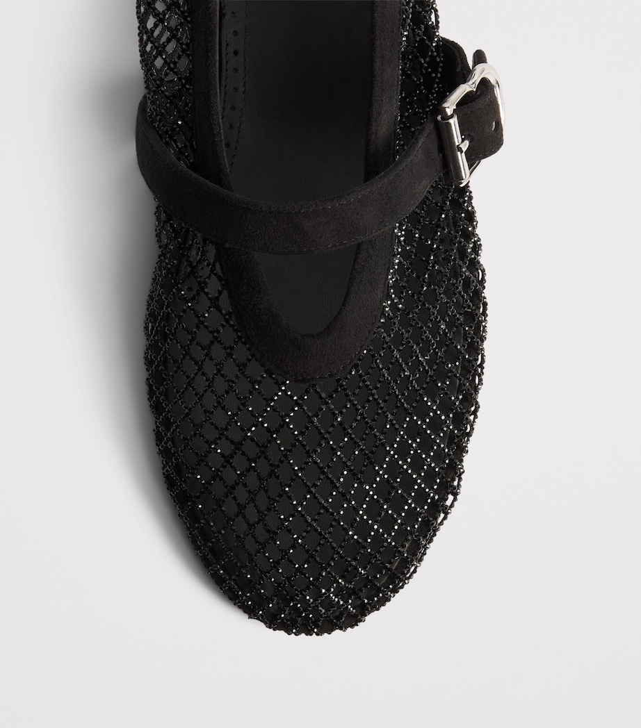 Alaïa Mesh Embellished Ballet Flats Black Image 6