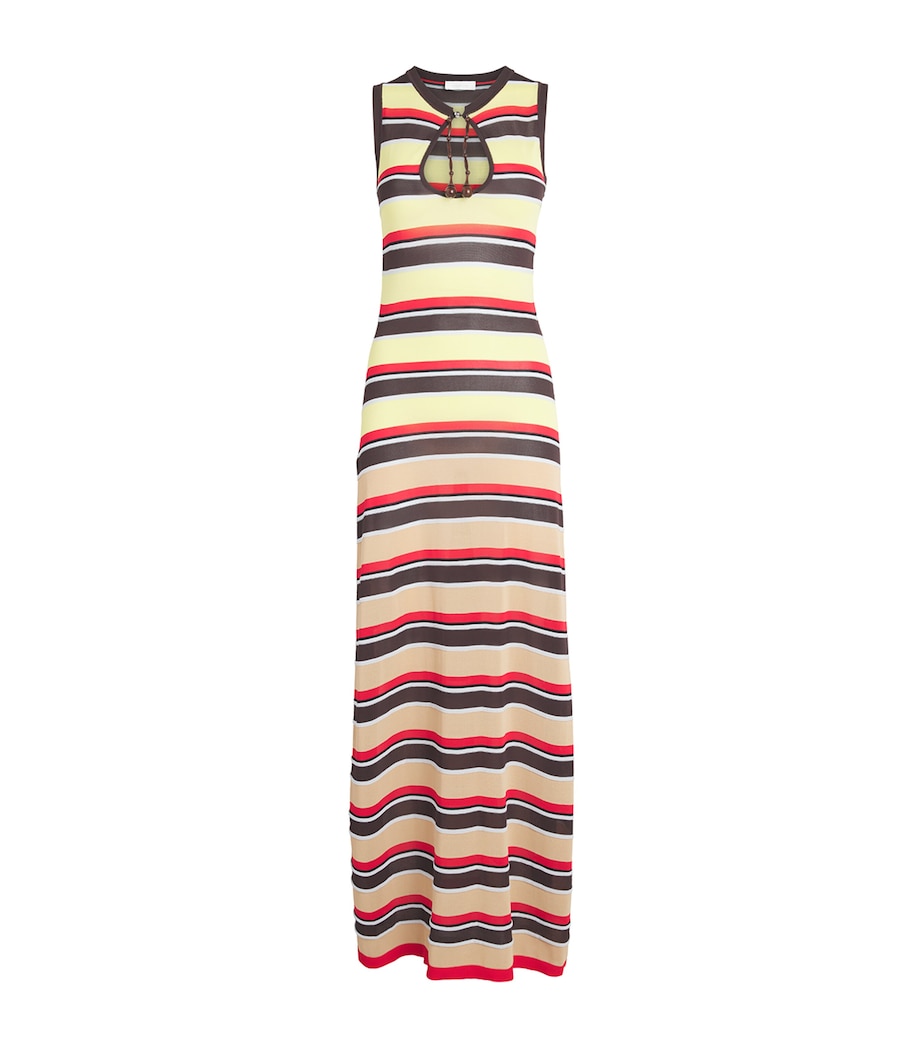 Rabanne Womens Stripe Cut-Out Maxi Dress Vscs Rayures Mix Col Image 1