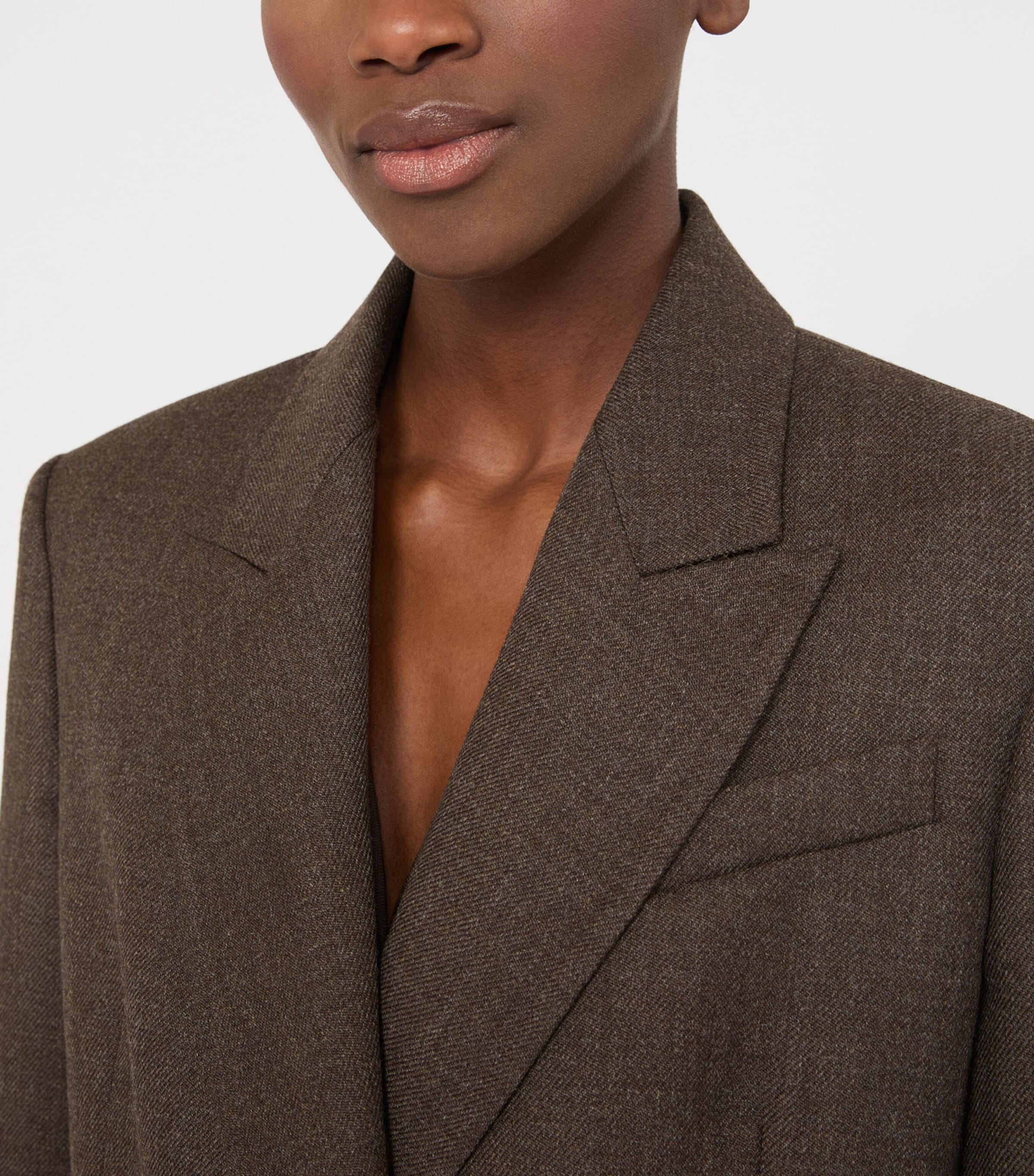 Max Mara Womens Virgin Wool Blazer Mud Image 5