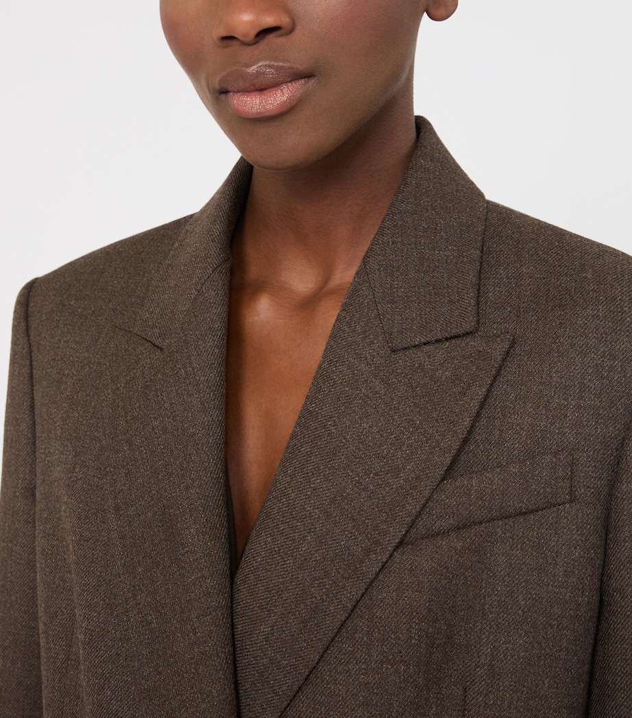 Max Mara Womens Virgin Wool Blazer Mud Image 5