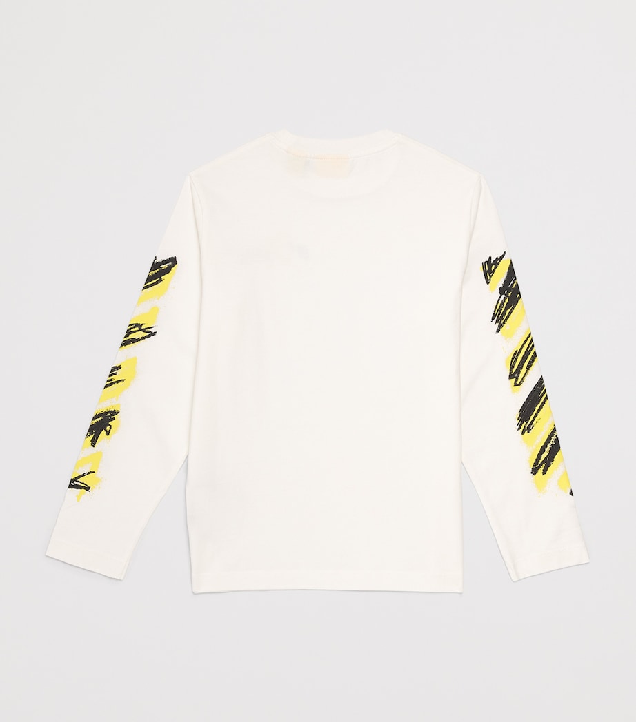 Long-Sleeve Diagonal T-Shirt (4-12+ Years) WHITE Image 2