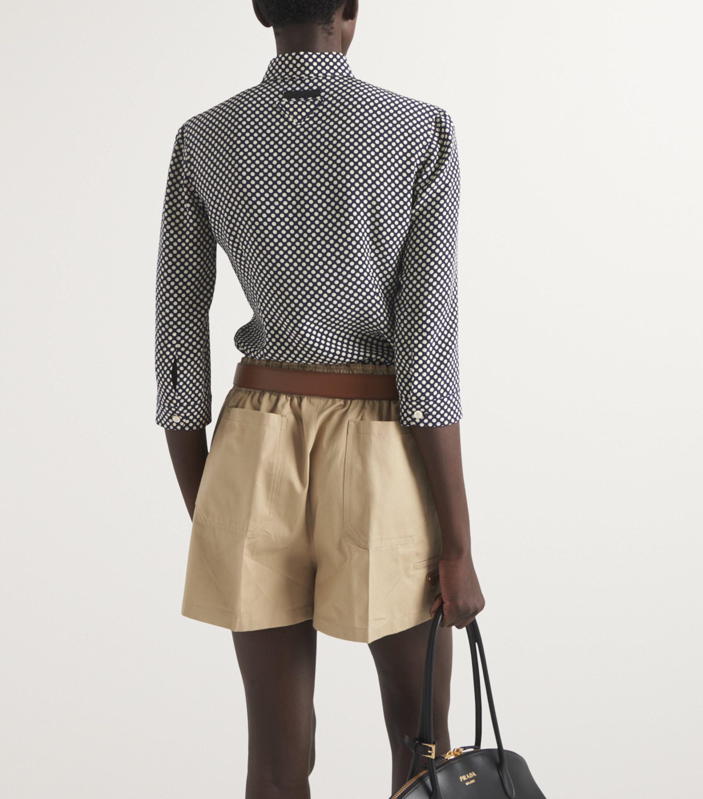 Prada Womens Cotton Poplin Bermuda Shorts Image 4