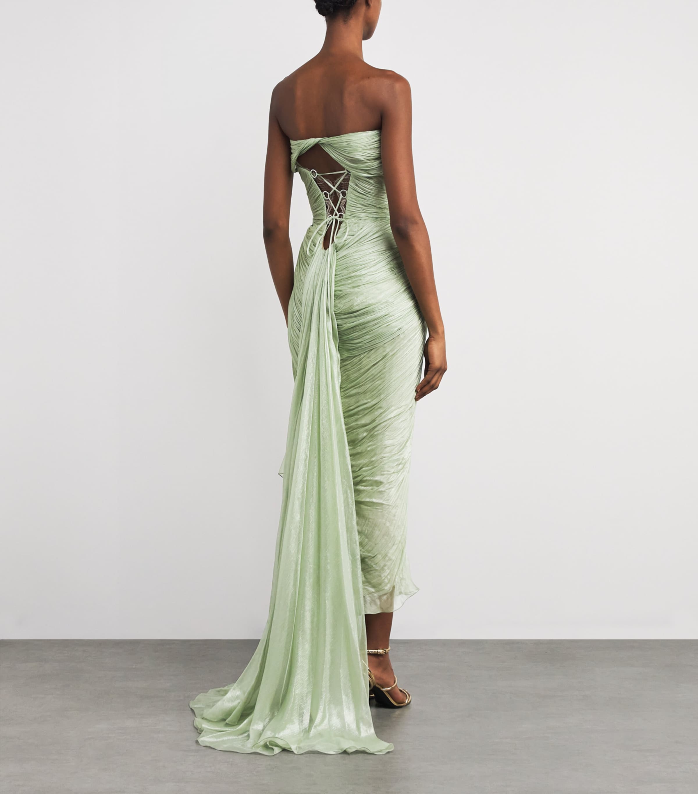 Silk Natalye Midi Dress AQUA Image 3