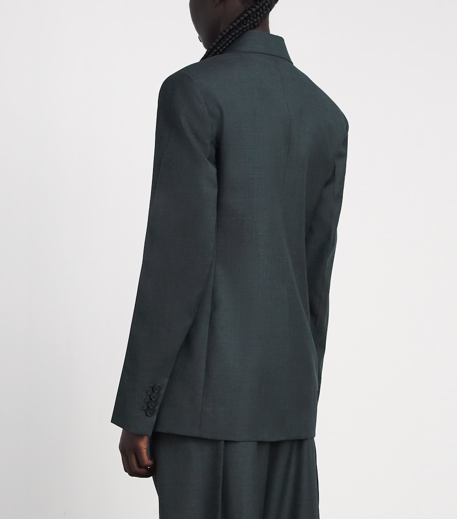 Victoria Beckham Womens Wool Layered Blazer Green Image 5