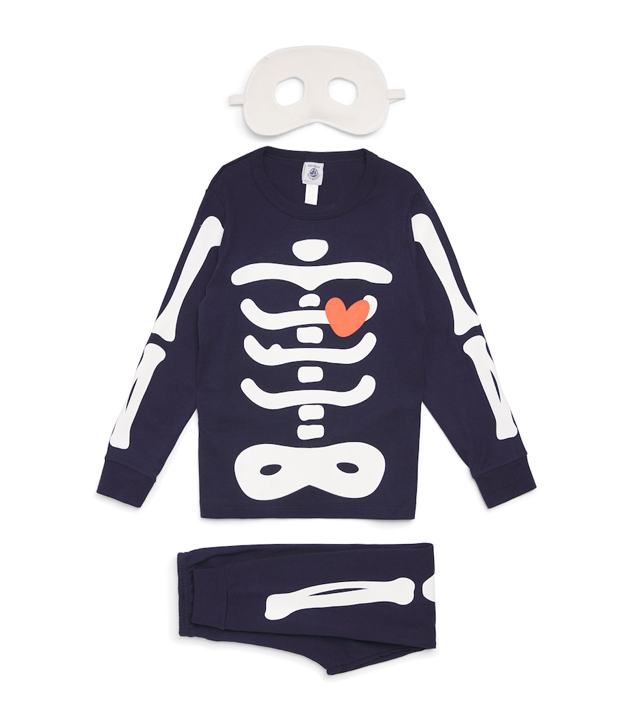 Petit Bateau Skeleton Pyjama and Mask Set (6-12 Years) Image 1