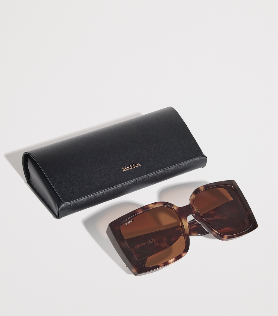 Acetate Tortoiseshell Oversized Square Sunglasses TAWNY BRONZE BROW Image 4