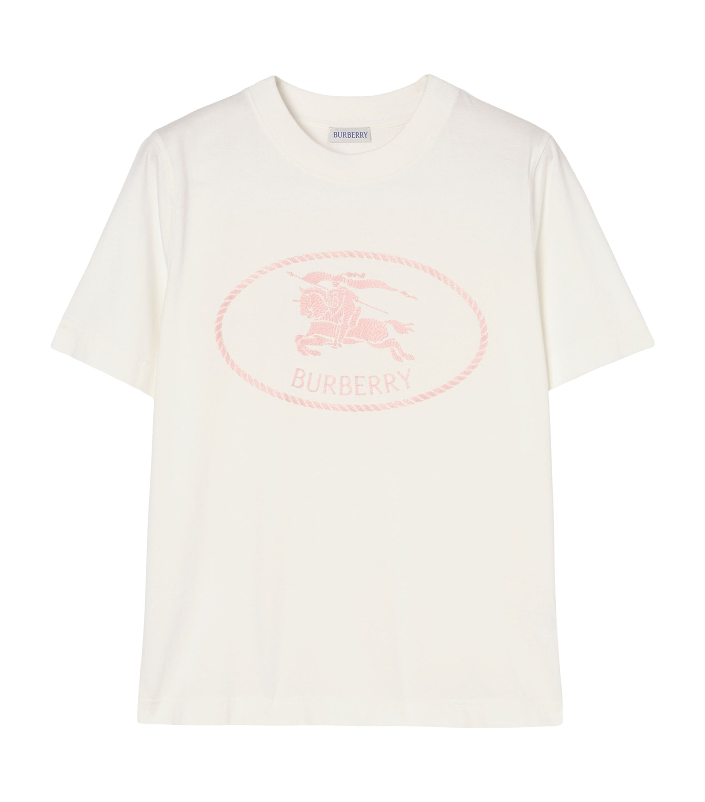 Burberry Womens Cotton EKD Stamp T-Shirt Chalk / Pink Image 1