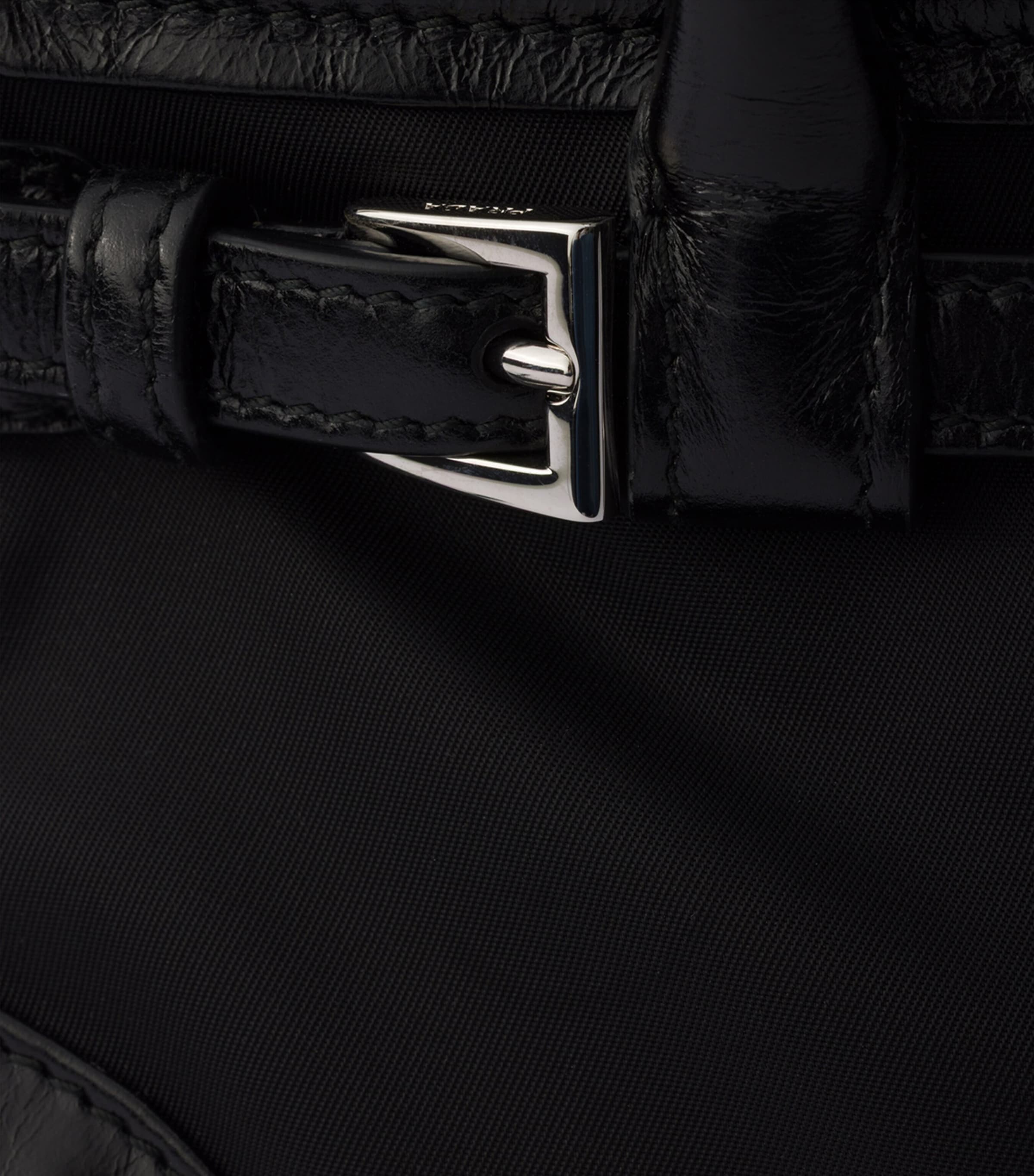 Prada Small Re-Nylon Bonnie Top-Handle Bag Black Image 7