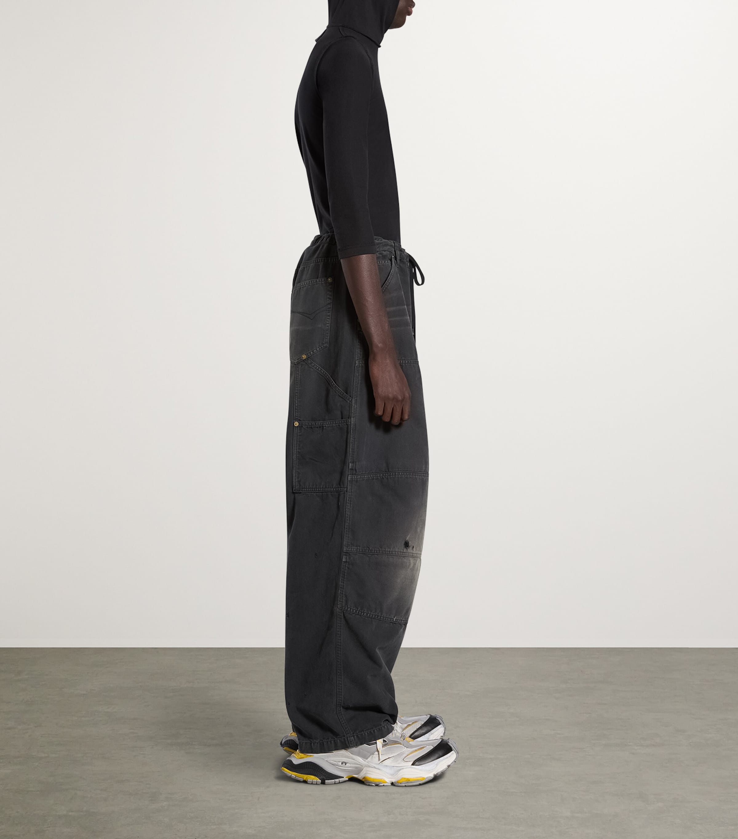 Balenciaga Black Double Knee Trousers | Harrods UK