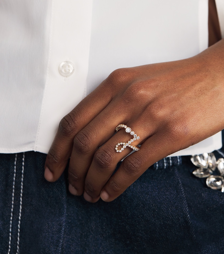 Yellow Gold and Diamond Ensemble ‘L’ Ring YELLOW GOLD Image 2