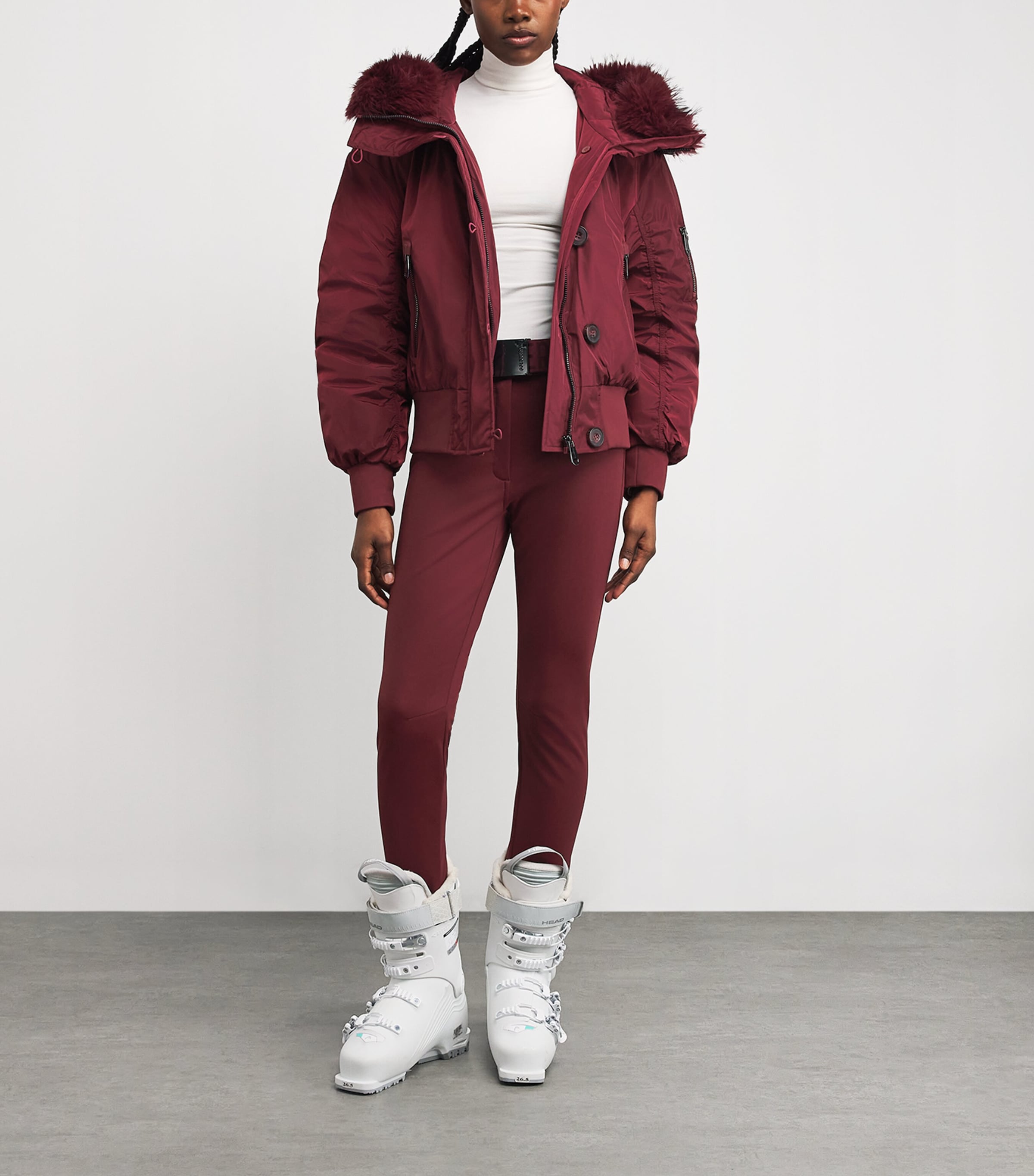 Down Jeanne Ski Bomber Jacket 4748 VINO ROSSO Image 2