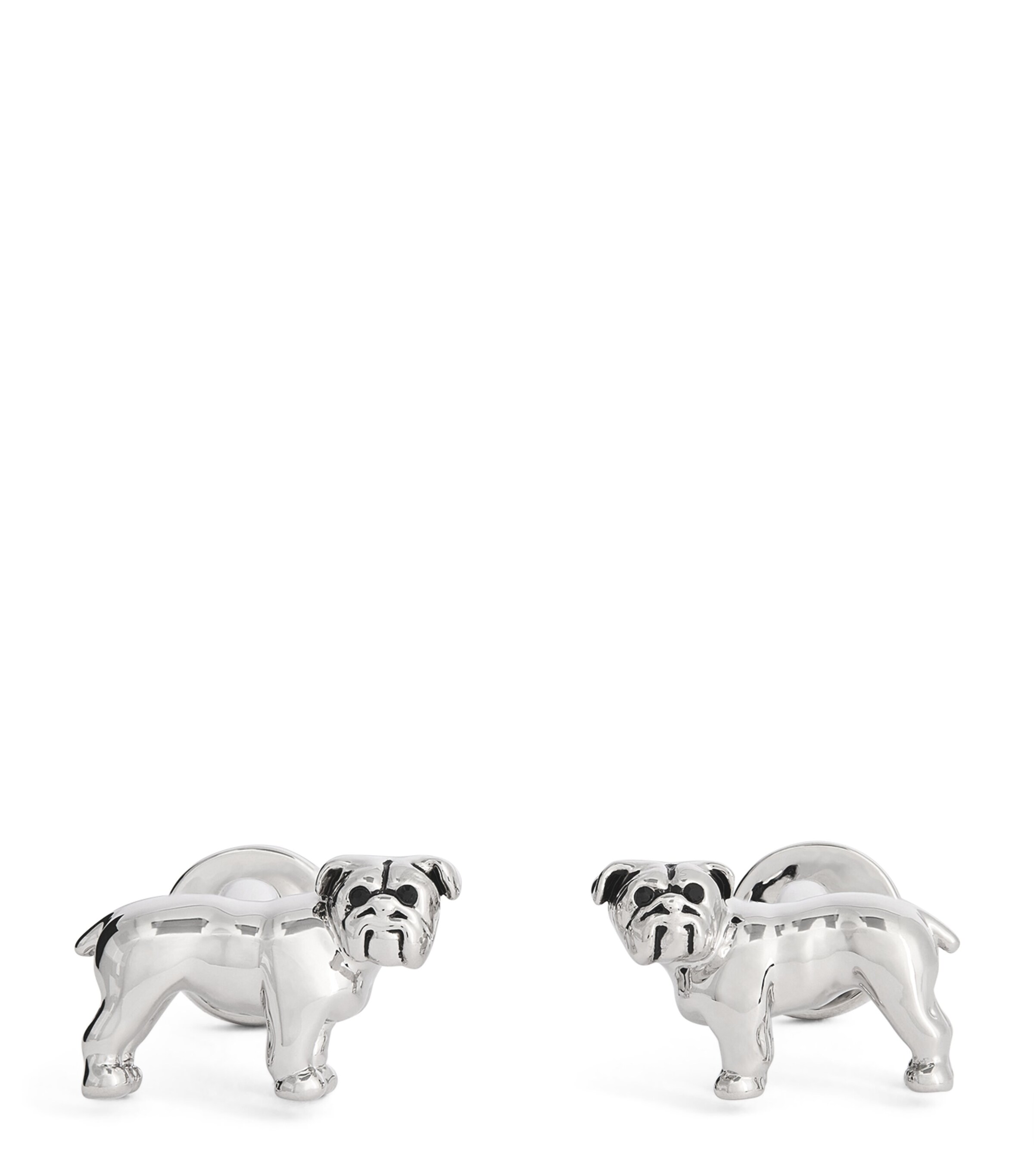 Babette Rhodium-plated British Bulldog Cufflinks In Silver