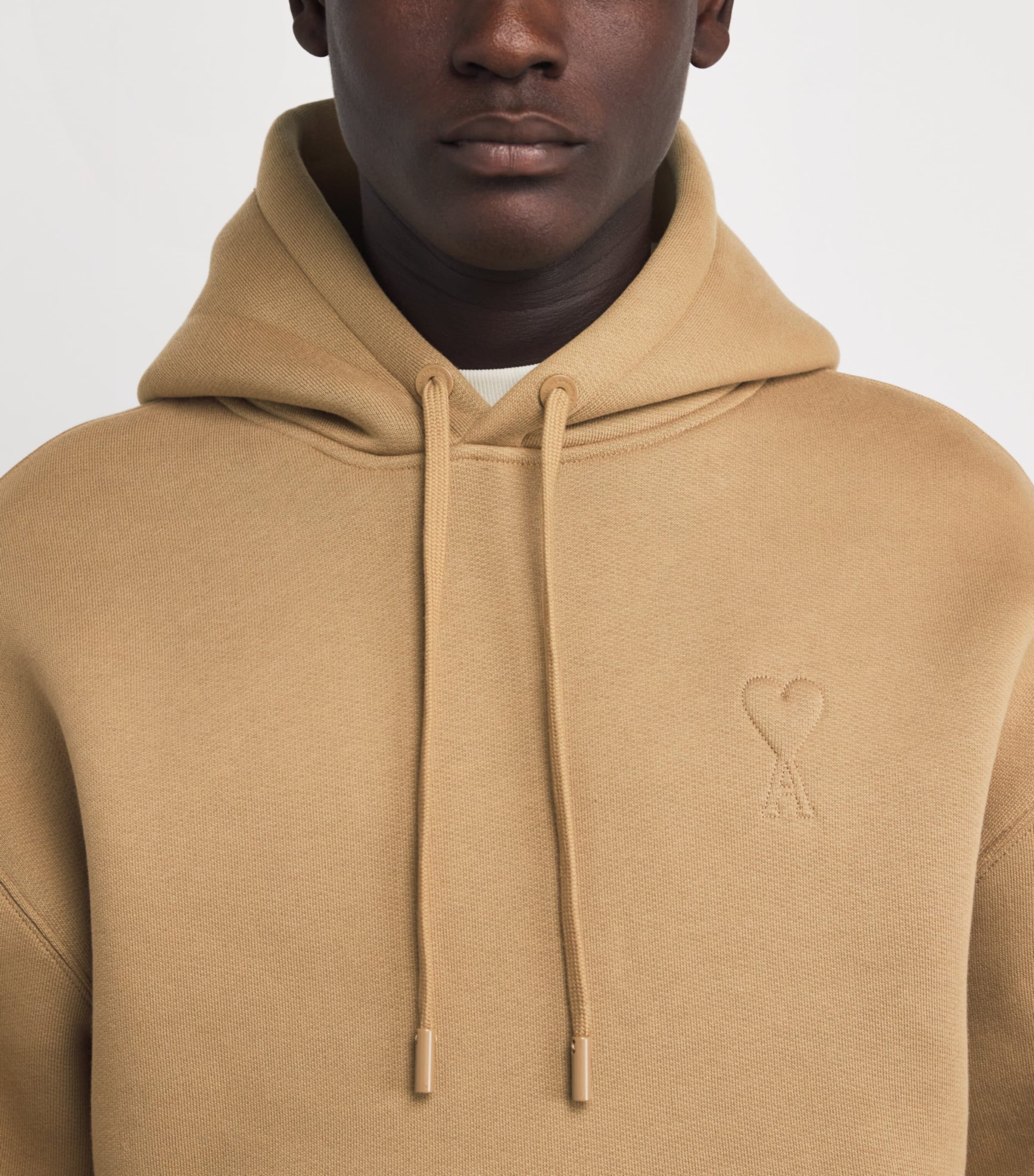 AMI Paris Beige Cotton-Blend Ami de Coeur Hoodie | Harrods US