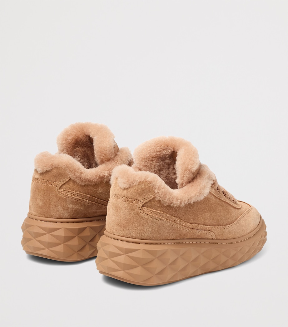 Diamond Maxi Retro Suede-Shearling Sneakers V TOFFEE/TOFFEE Image 4