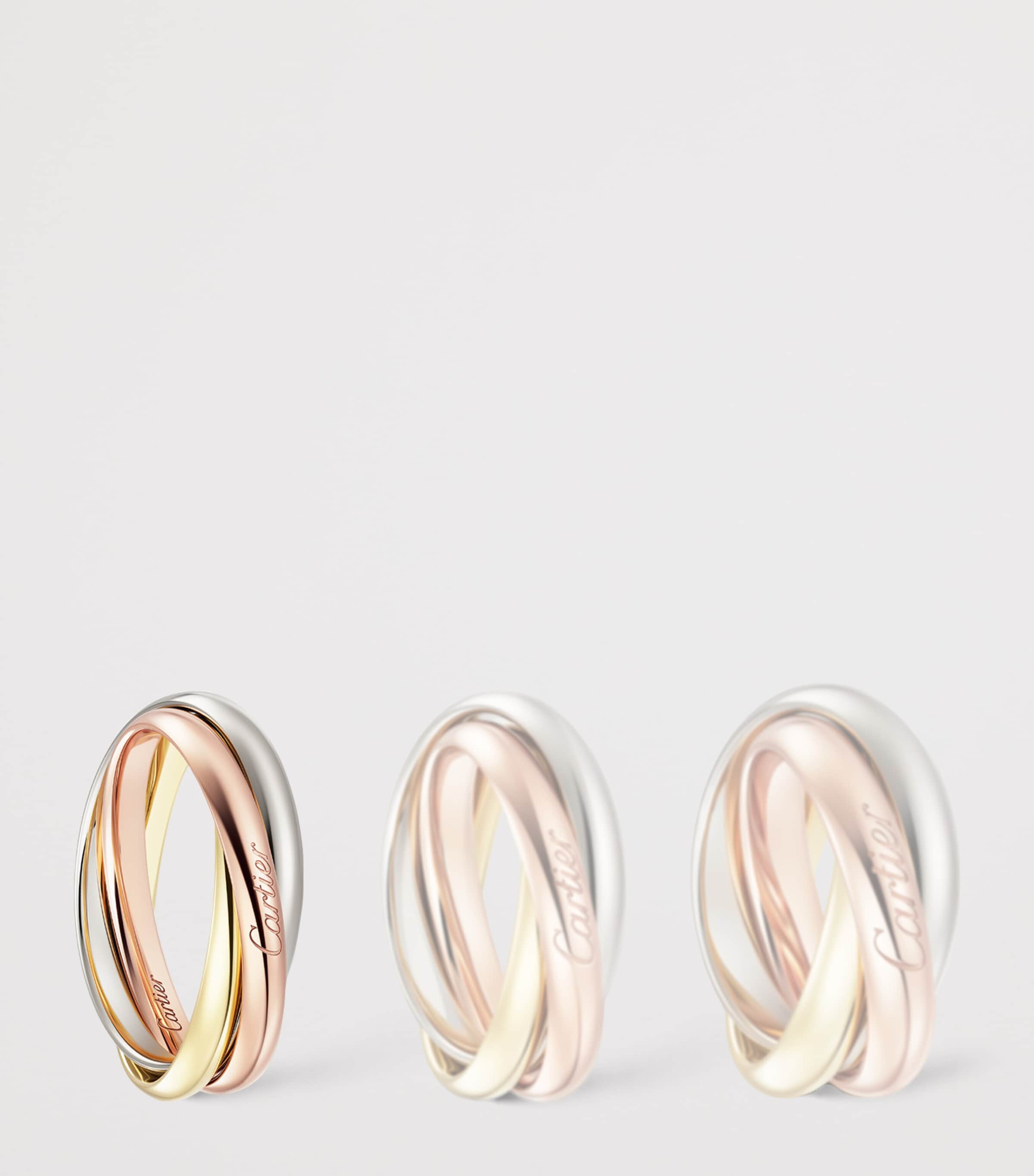 【Cartier】Trinity ring Small WhiteGold RoseGold YellowGold Trinity ring, small model, paved