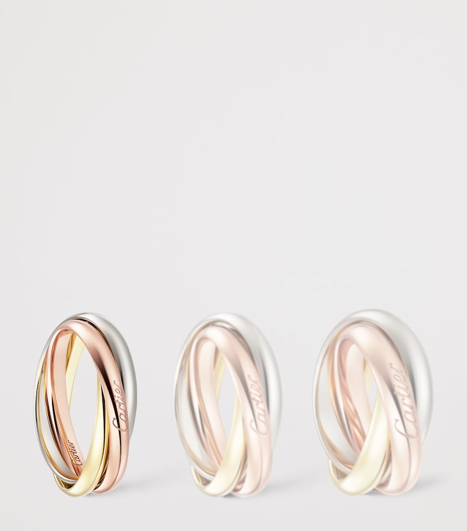 Small White, Yellow and Rose Gold Trinity Ring MIXED GOLD Image 2