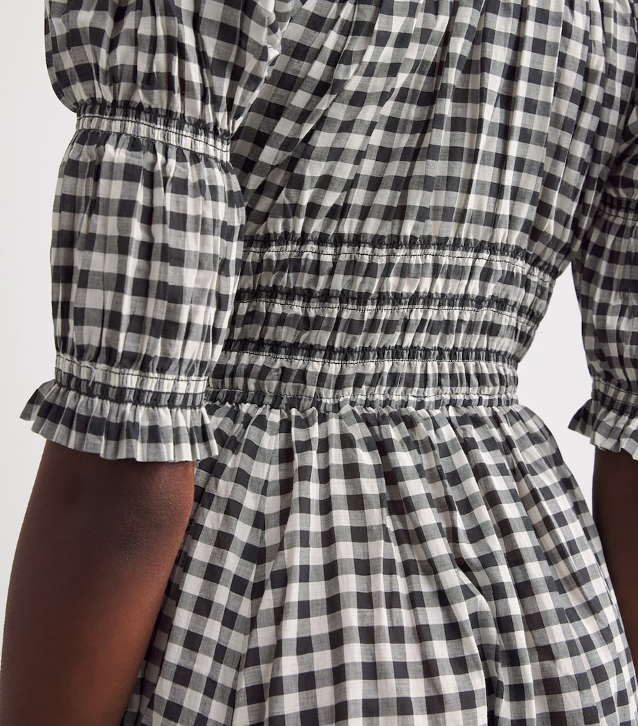 Organic Cotton Gingham Ischia Midi Dress NOIR GRETA GINGHAM Image 4